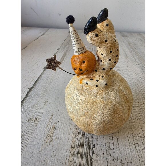 Nicole Sayre Midwest Cannon pumpkin clown Halloween jack-o'-lantern glitter figu - Picture 1 of 8